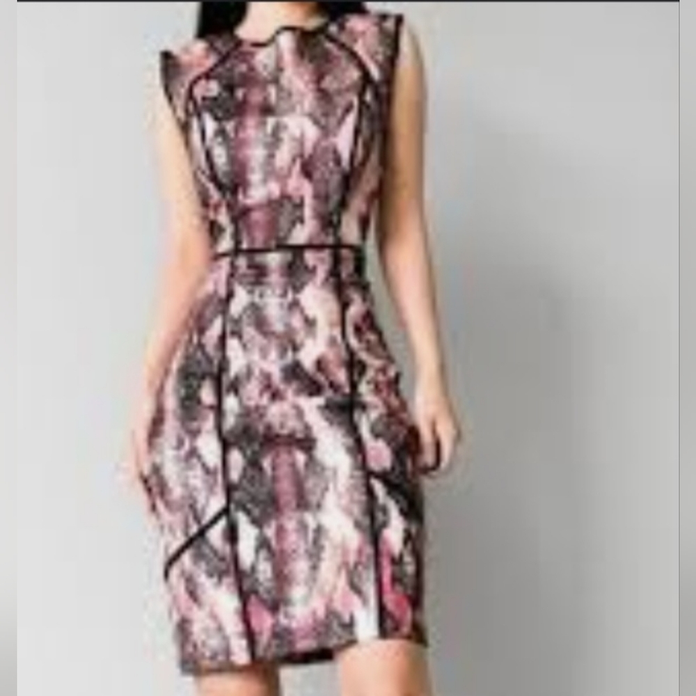 Jennifer Lopez Snakeskin Ponte Sheath Dress Size 8